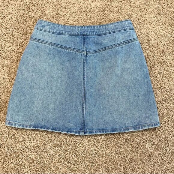 KENDALL & Kylie Denim Zip Front Mini Skirt Women’s 27 A-line Light Wash - Picture 2 of 3